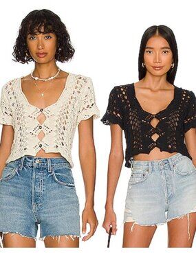 Free People Jilly Cardi, Tea and Black, M, NWT